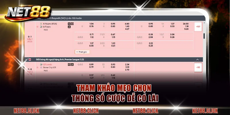 Tham khảo mẹo chọn thông số cược dễ có lãi